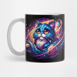 Kawaii Colorful Cosmic Cat in Stars Mug